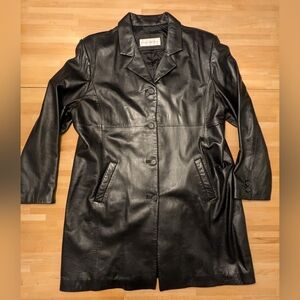 Jones New York Genuine Black Leather Jacket Small